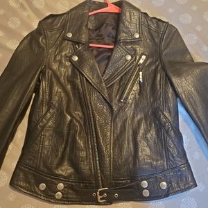 BLK DNM leather motorcycle jacket small xsmall 2 4